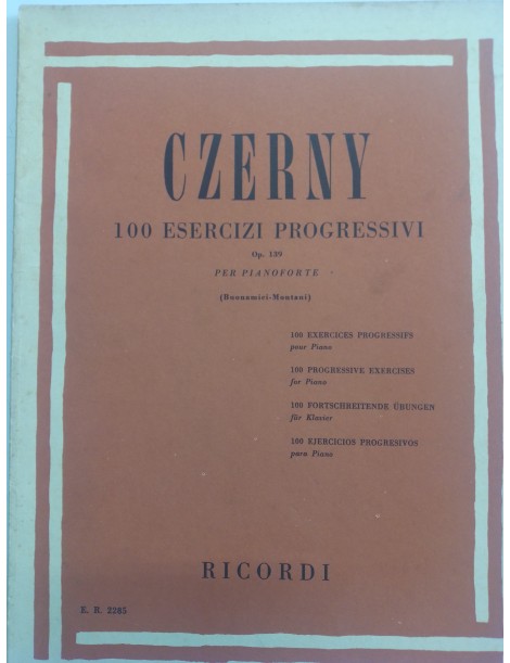 CZERNY 100 ESERCIZI PROGRESSIVI OP 139 PER PIANOFORTE
