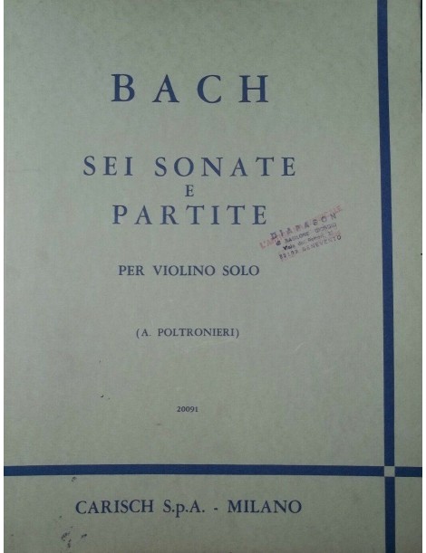 BACH SEI SONATE E PARTITE PER VIOLINO SOLO