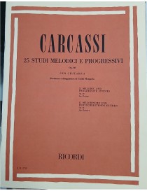CARCASSI VENTICINQUE STUDI MELODICI E PROGRESSIVI OP 60 PER CHITARRA