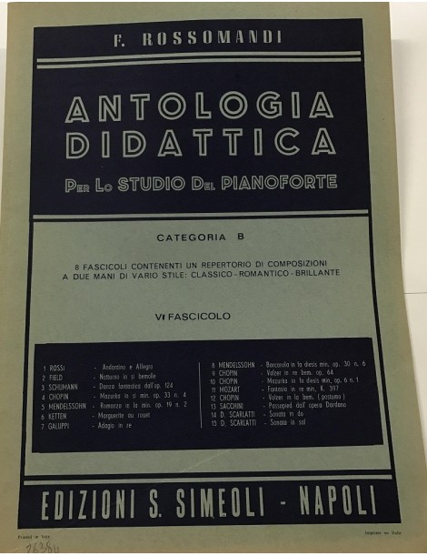 ROSSOMANDI ANTOLOGIA DIDATTICA CATEGORIA B VOL .V